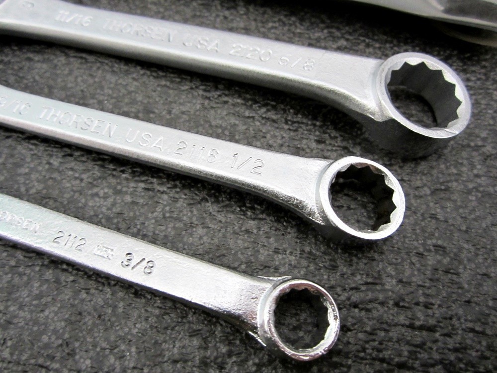 Vintage Thorsen 3pc SAE Short Box End Wrench Set PB-3 Made in USA