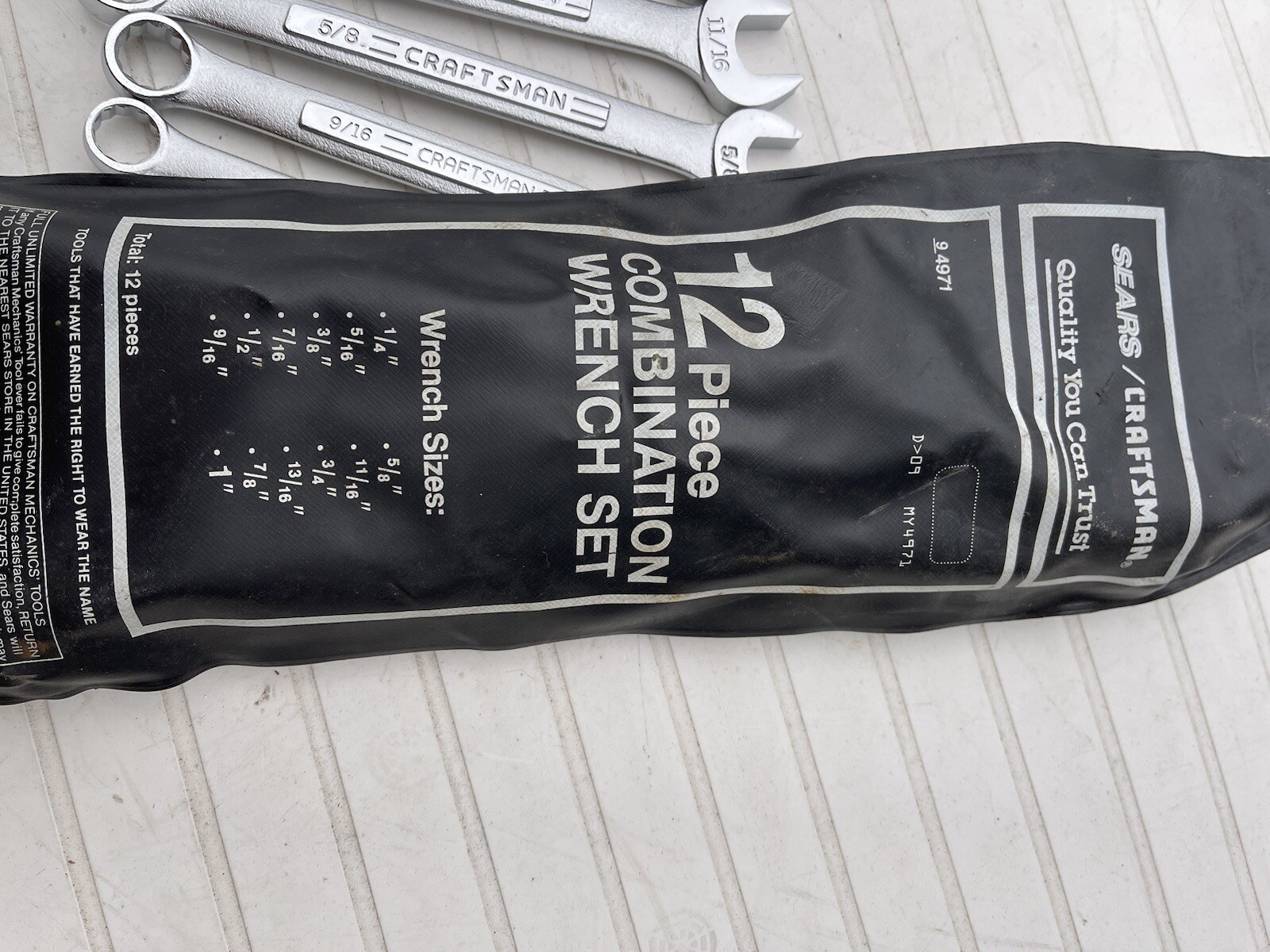 New Old Stock CRAFTSMAN Model 94971 WRENCH SET 12 Pieces 12 Points