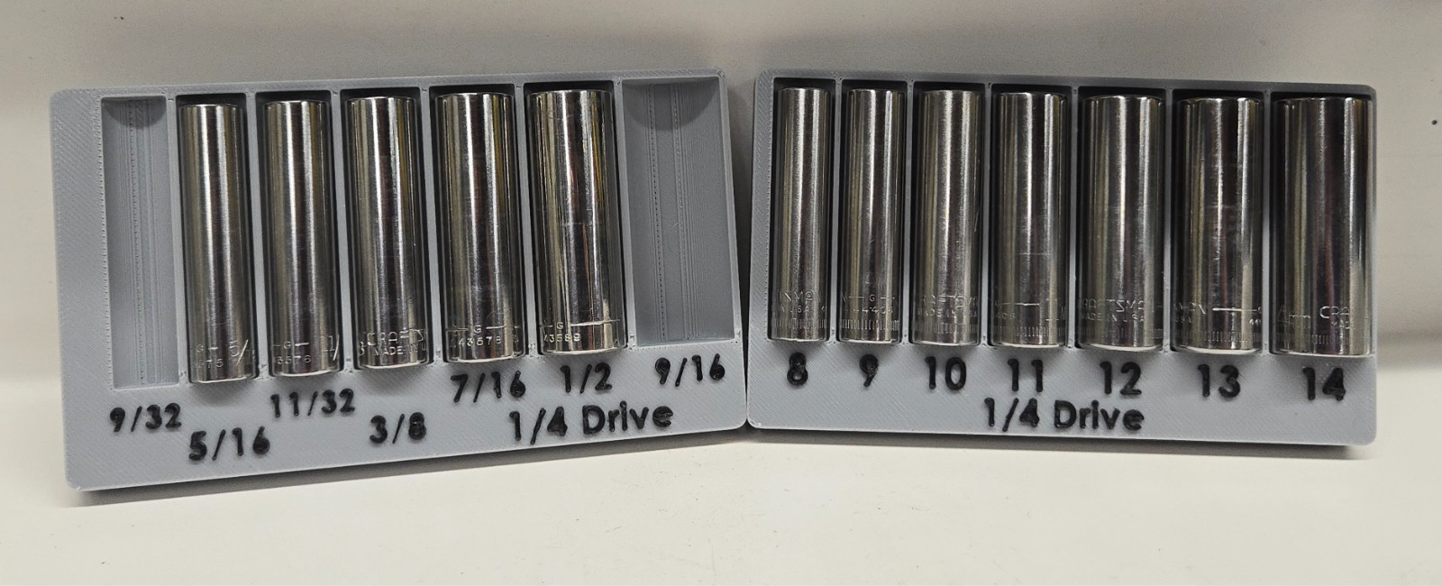 1/4″ Drive Deepwell – Socket Organizer Pack – Imperial and Metric