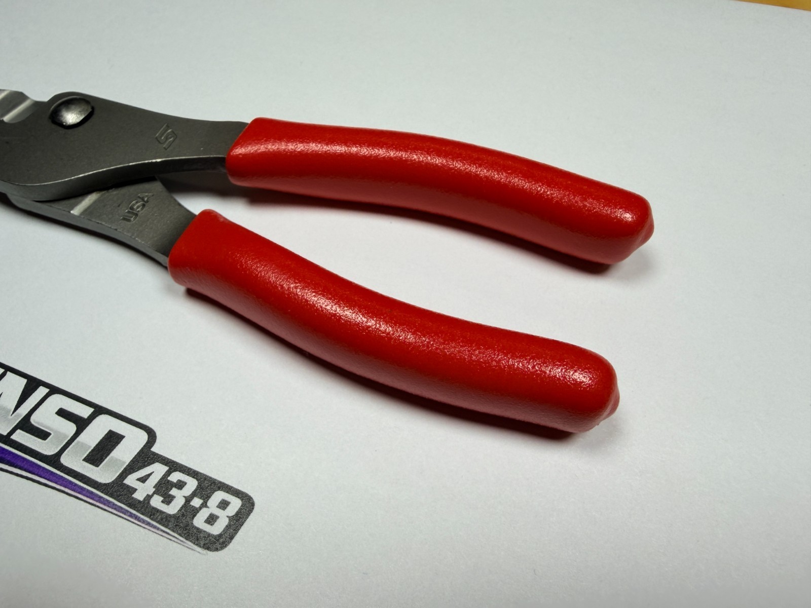 Snap-On Tools USA NEW RED 7″ Soft Grip Long Nose Slip Joint Pliers LN46ACF
