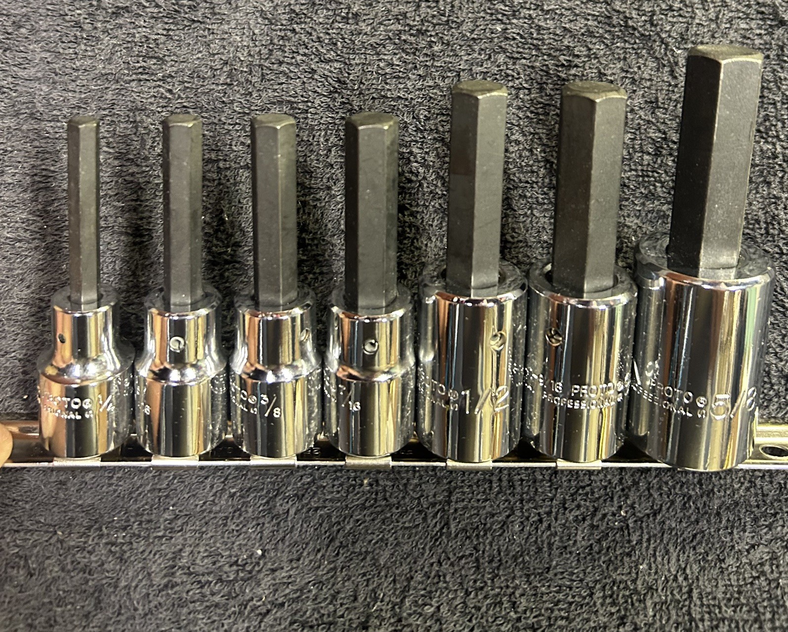 J5441-7 Proto 1/2″ Drive 7 Piece SAE Hex Bit Socket Set 1/4″ – 5/8′ – 1/2′ Drive