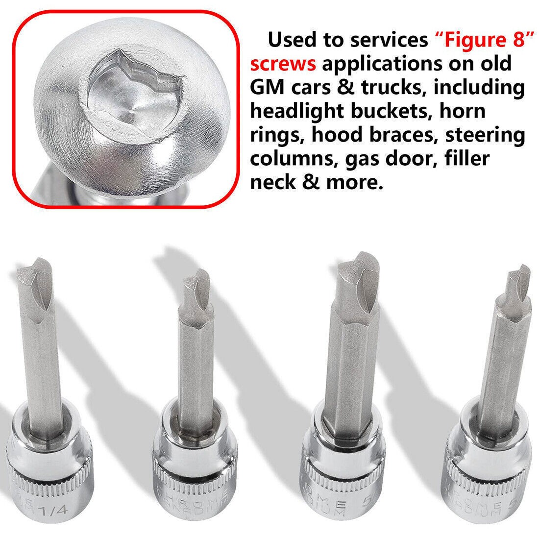 8755 Clutch Head Bit Socket Set 3/8″ Square Drive Fit for Older Chevy Car Trucks