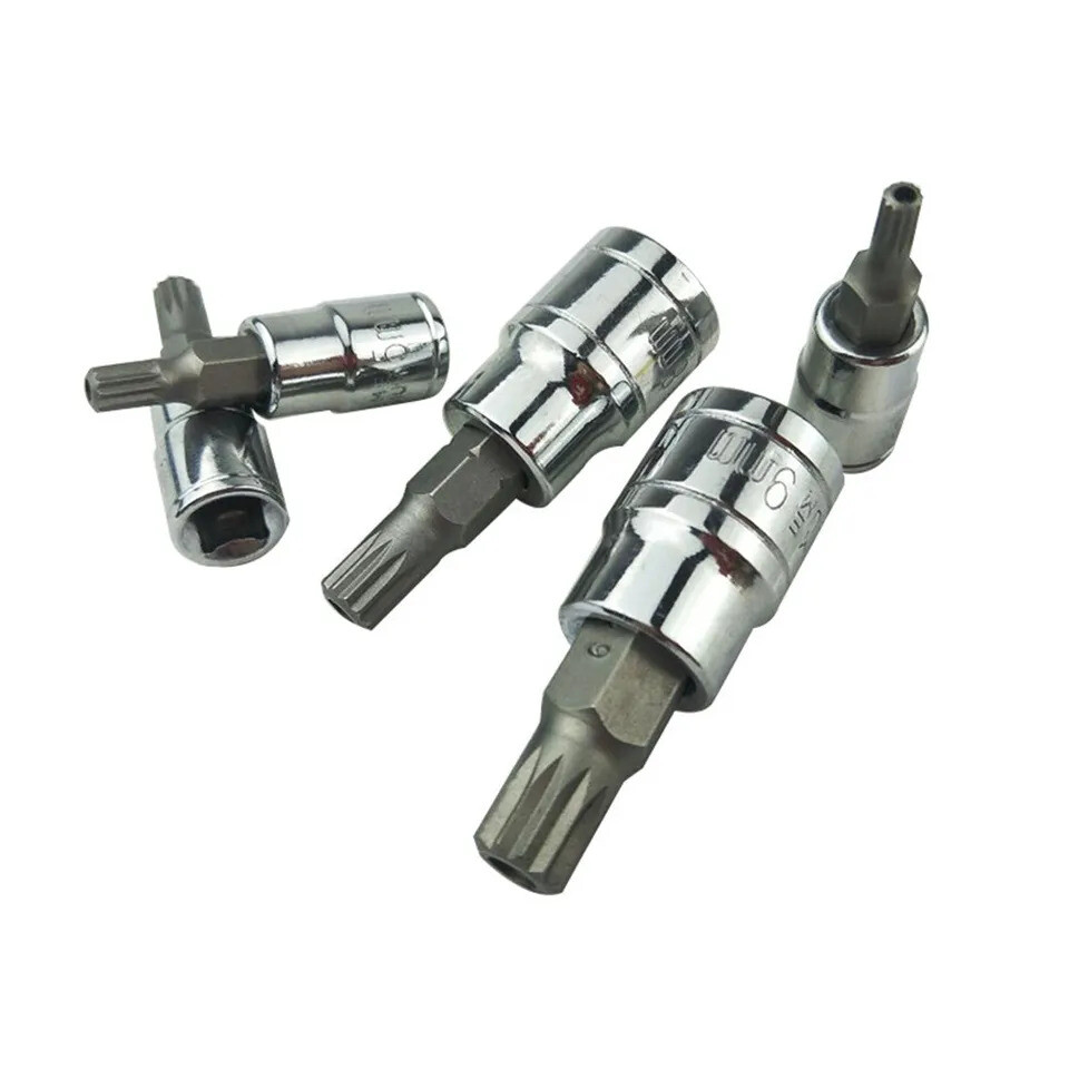 10pc XZN 12 Point MM Triple Square Spline Bit Socket Set Tamper Proof