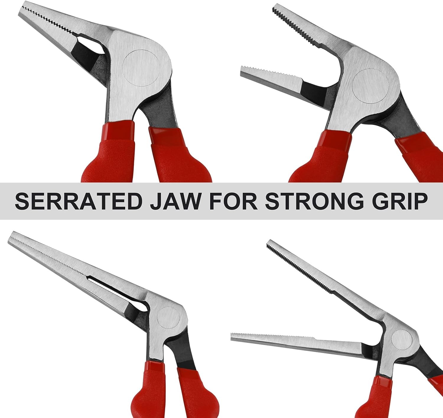 6″&8″ Kiwi Bent Head Needle-Nose Pliers, Angled Head Long Nose Pliers