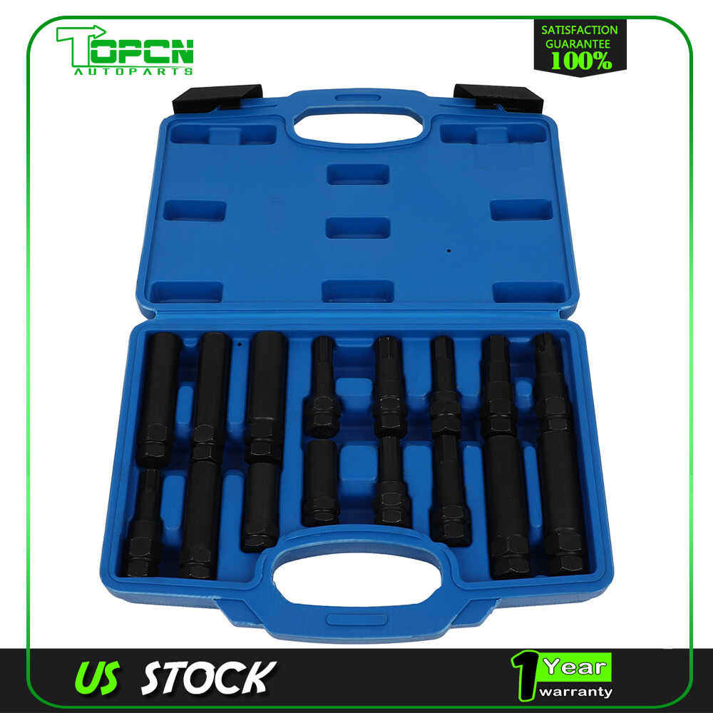 16pcs Locking Lug Nut Master Set Wheel Lock Key Removal Tool Kit double hex-head
