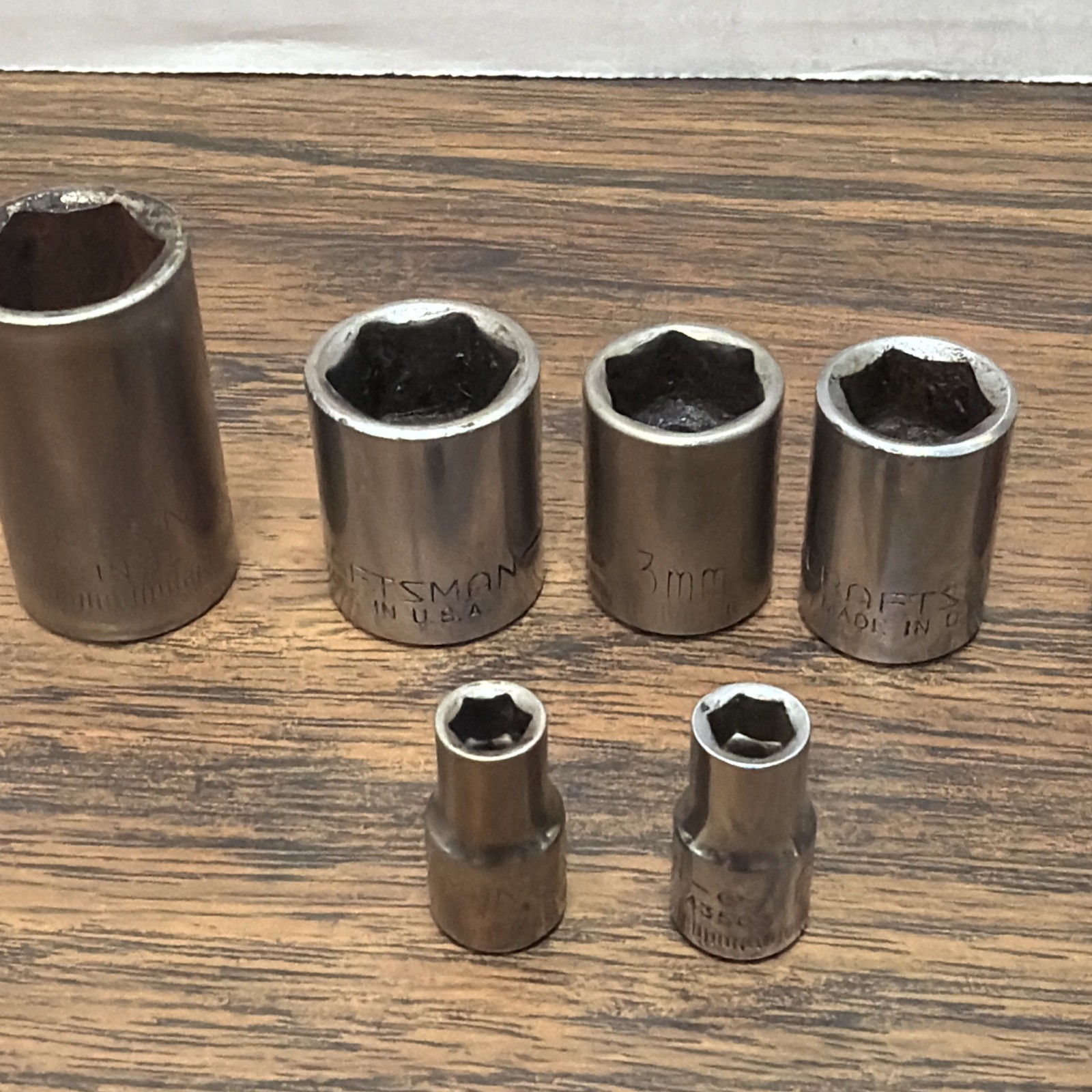 17 CRAFTSMAN Socket Lot METRIC – 6pt – Asst Drive & Sizes Made USA Deep Regular