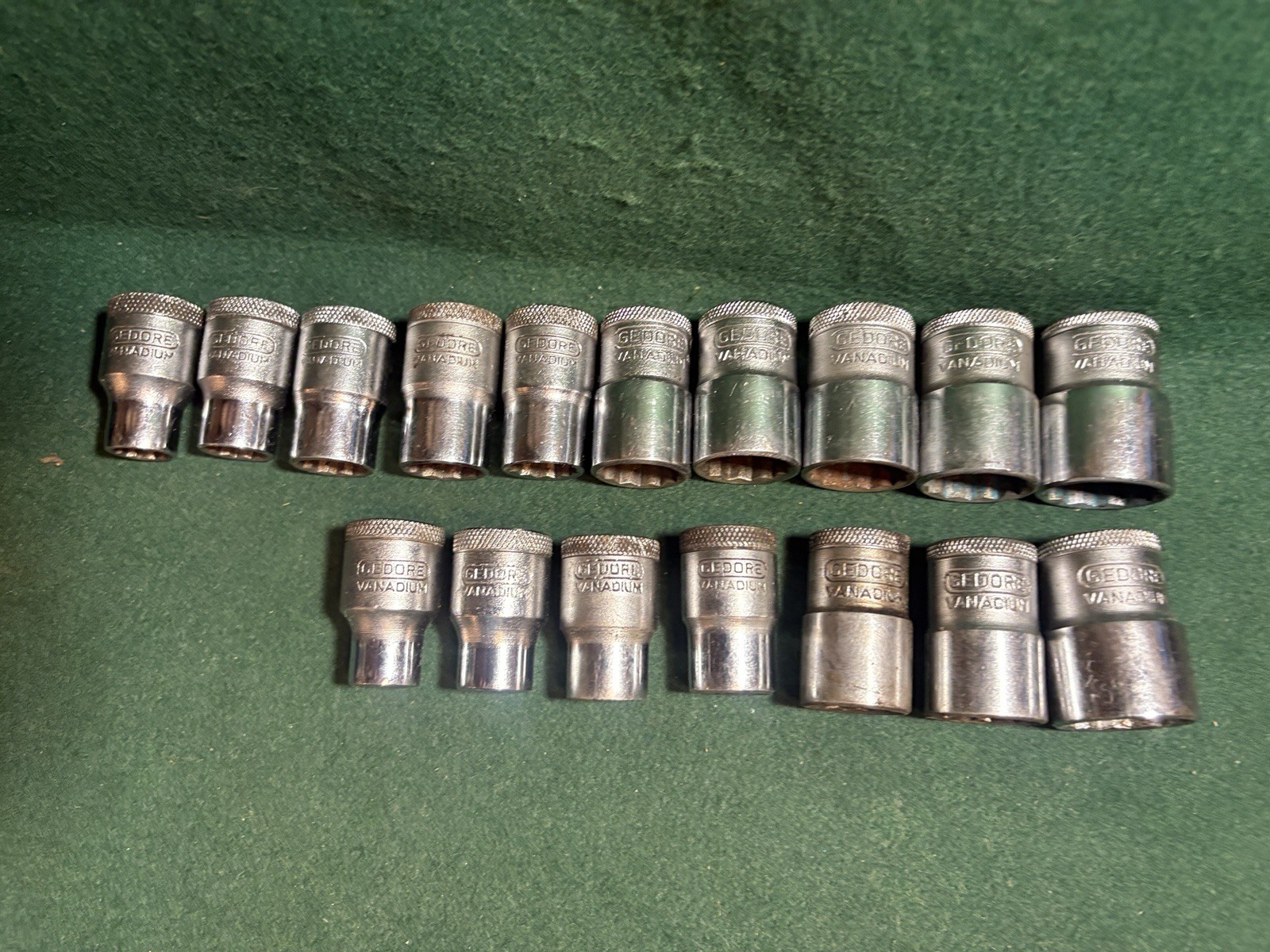Vintage Gedore D19 TMAX Metric & Imperial 1/2 Drive Socket Set Germany Complete