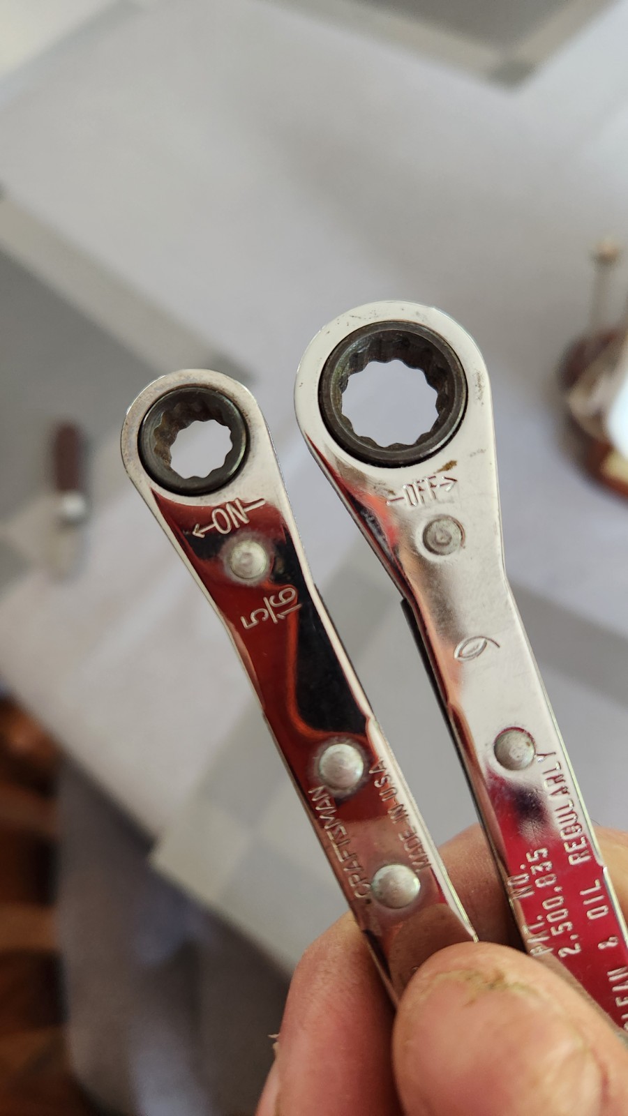 2 Craftsman Ratcheting 3/8″ 7/16″ And 1/4″ 5/16″ 12 point Wrenches 42161 & 42162