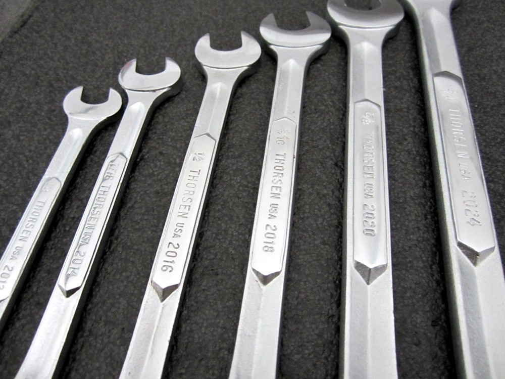 Vintage Thorsen 6pc SAE Combination Wrench Set PC-6 Made in USA