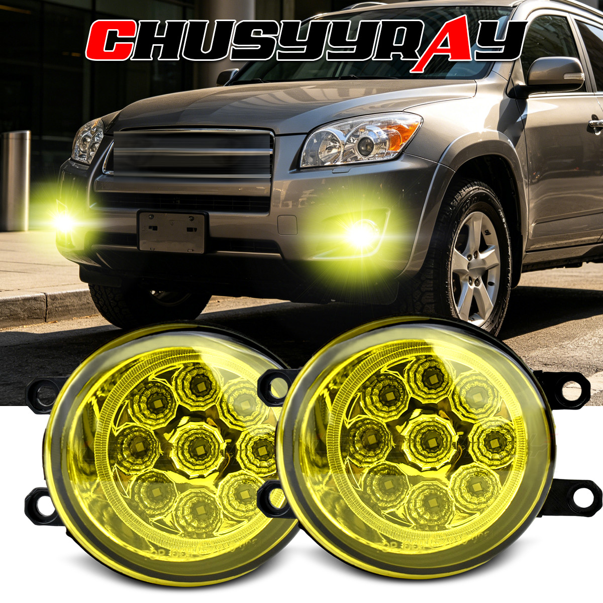 2*Bumper Fog Lights Lamp Kit For Toyota Yaris Sedan 2007 2008 2009 2010 2011