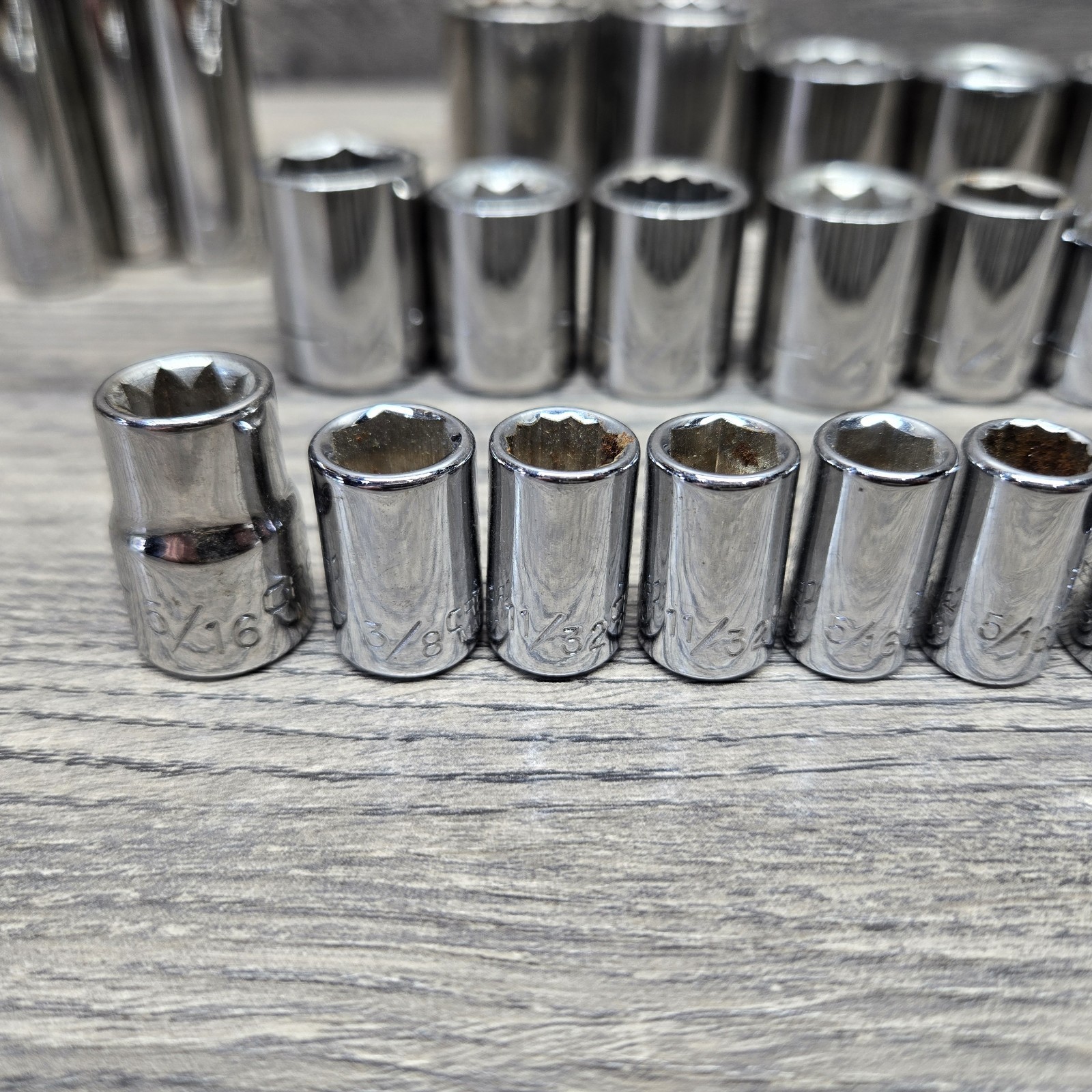 Craftsman 6 And 12 Pt Shallow Lot of -EE- Series Sockets Vintage USA Made
