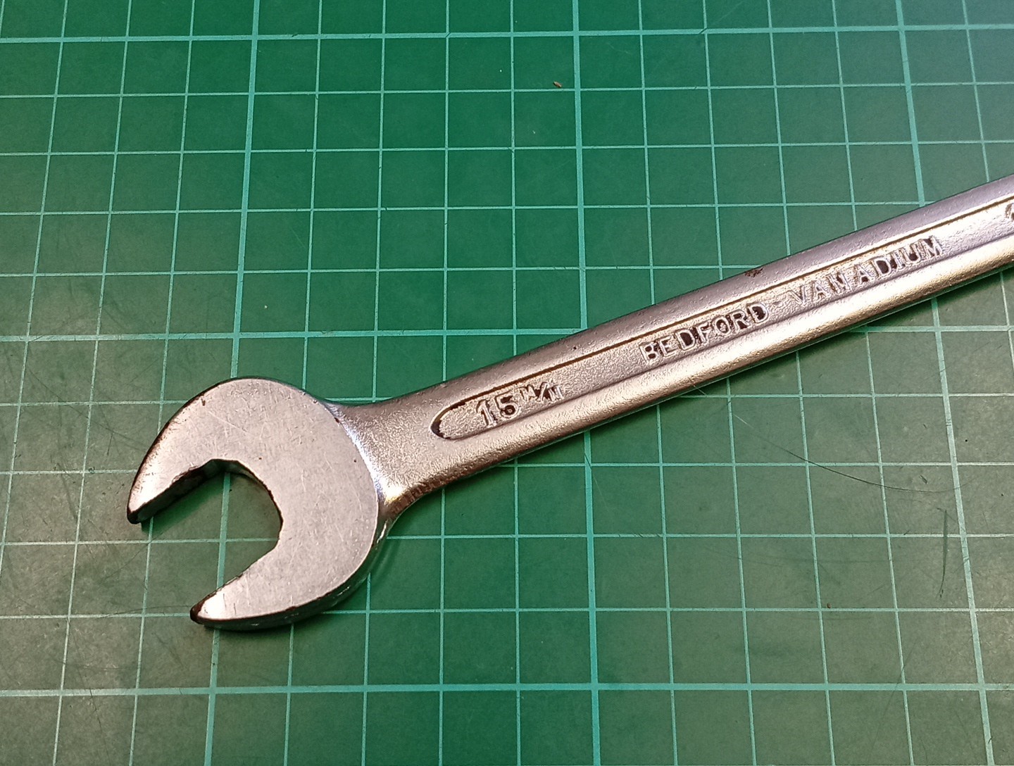 Vintage Bedford Vanadium OM1415, 14mm x 15mm Open Ended Spanner, Made In England
