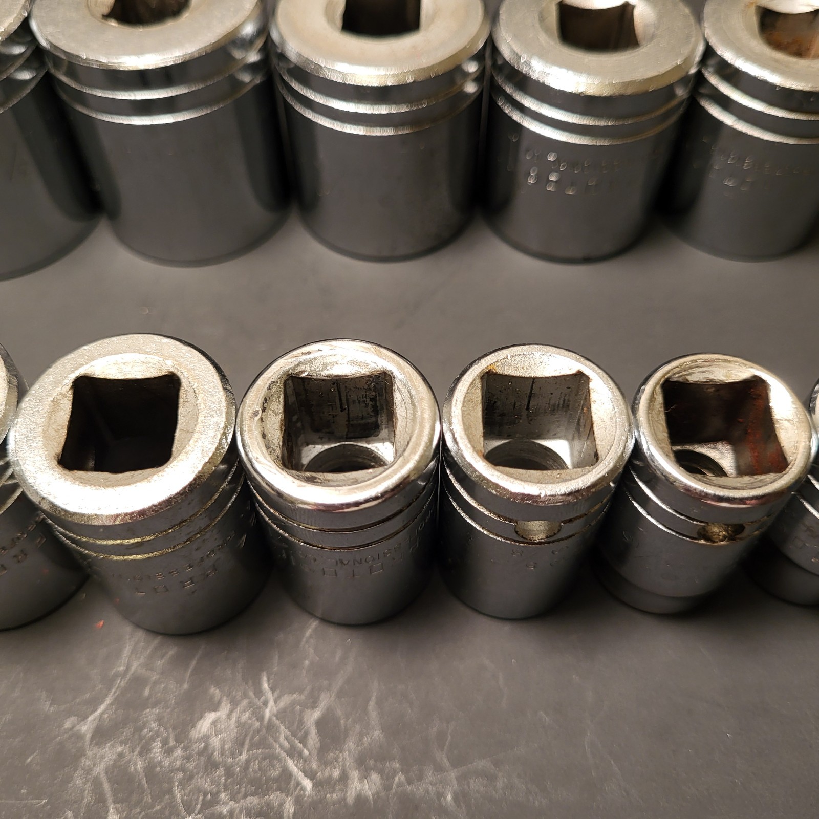 16pc Proto Prof USA 1/2”dr expanded socket set 12pt 7/16”to1-1/4” see item desc
