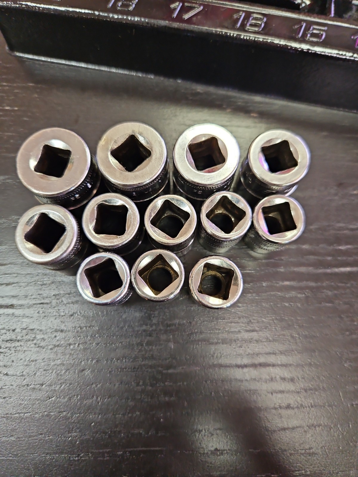 Snap On 212FSMY 12 Piece 6-Point 3/8″ Metric Shallow Socket Set Flank Drive USA