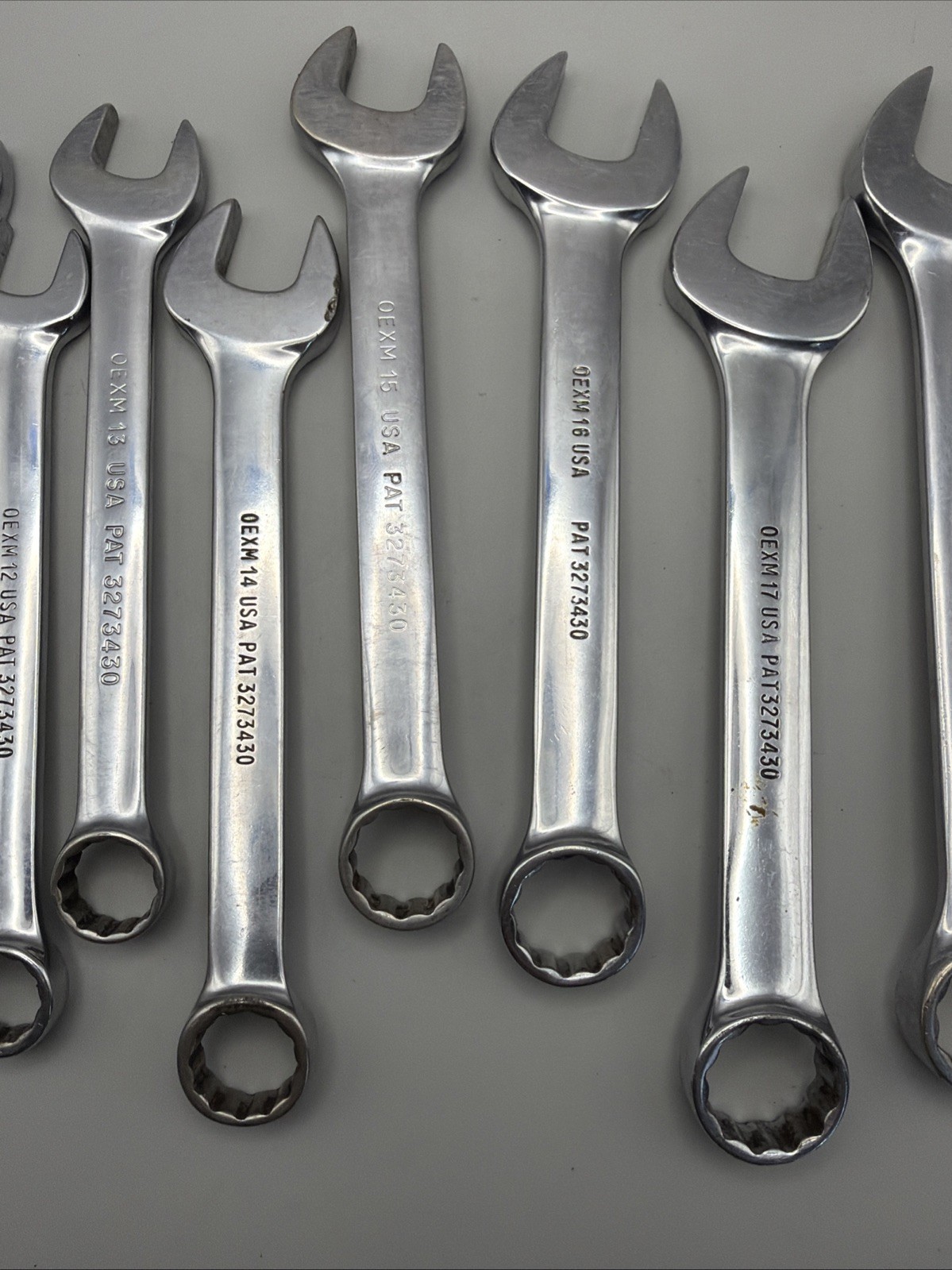 Snap-on Tools Metric Flank Drive Short Combo Wrench Set OEXM6-OEXM19, set of 14