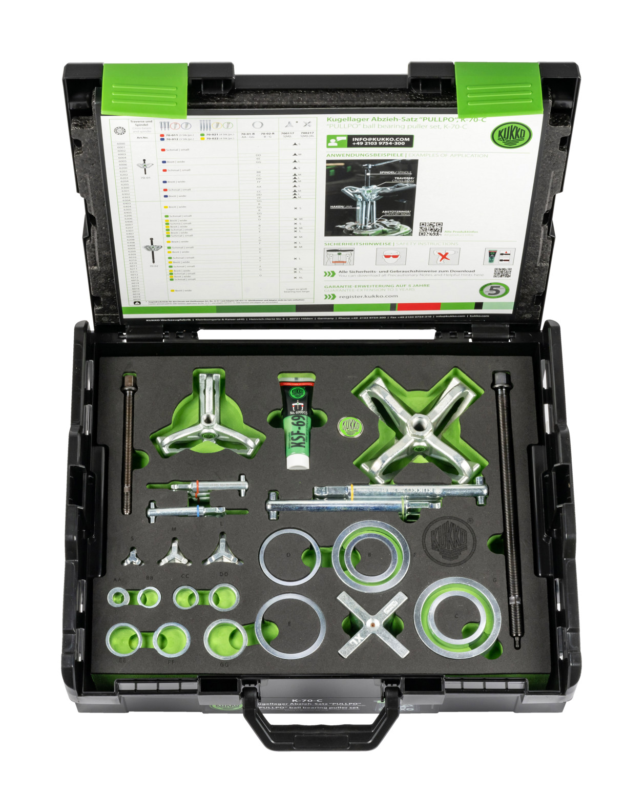 Kukko K-70-C Ball Bearing Extractor Kit – New in Box