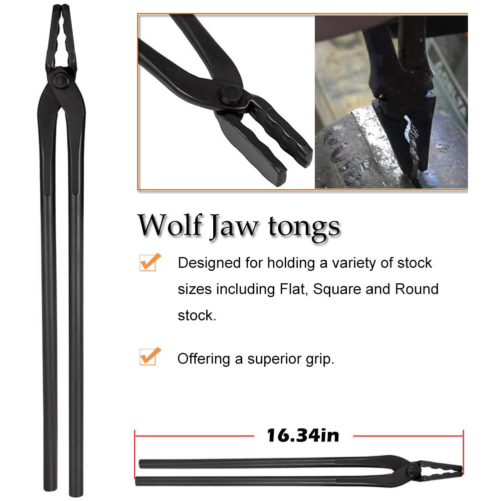 Knife Making Tongs Set Tools Blacksmith Bladesmith Tong Vise Anvil Forge 5 PCS