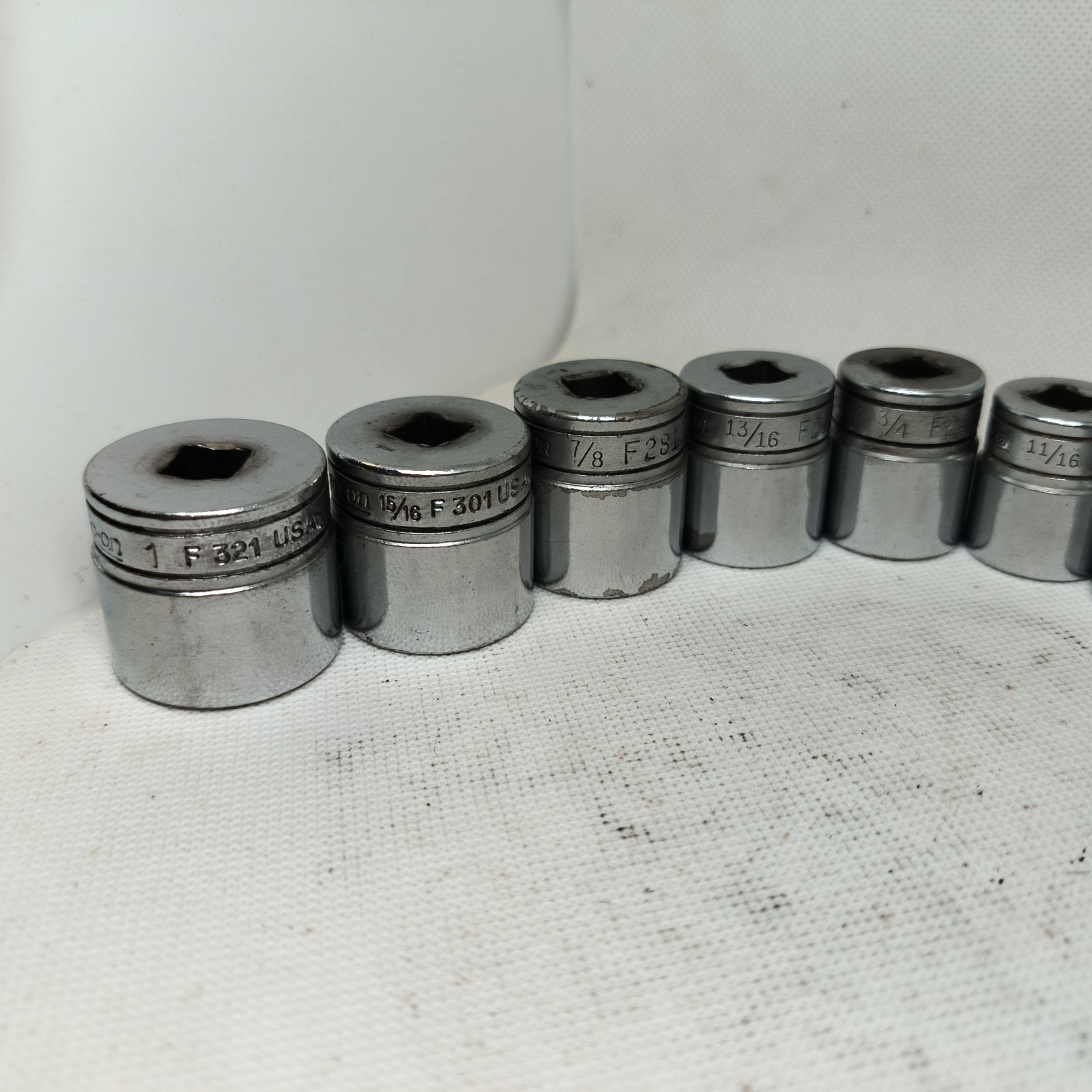 SNAP-ON Tools 12 Pc SAE Socket Set 3/8 Drive Underline F Series 11/32″ – 1″ USA