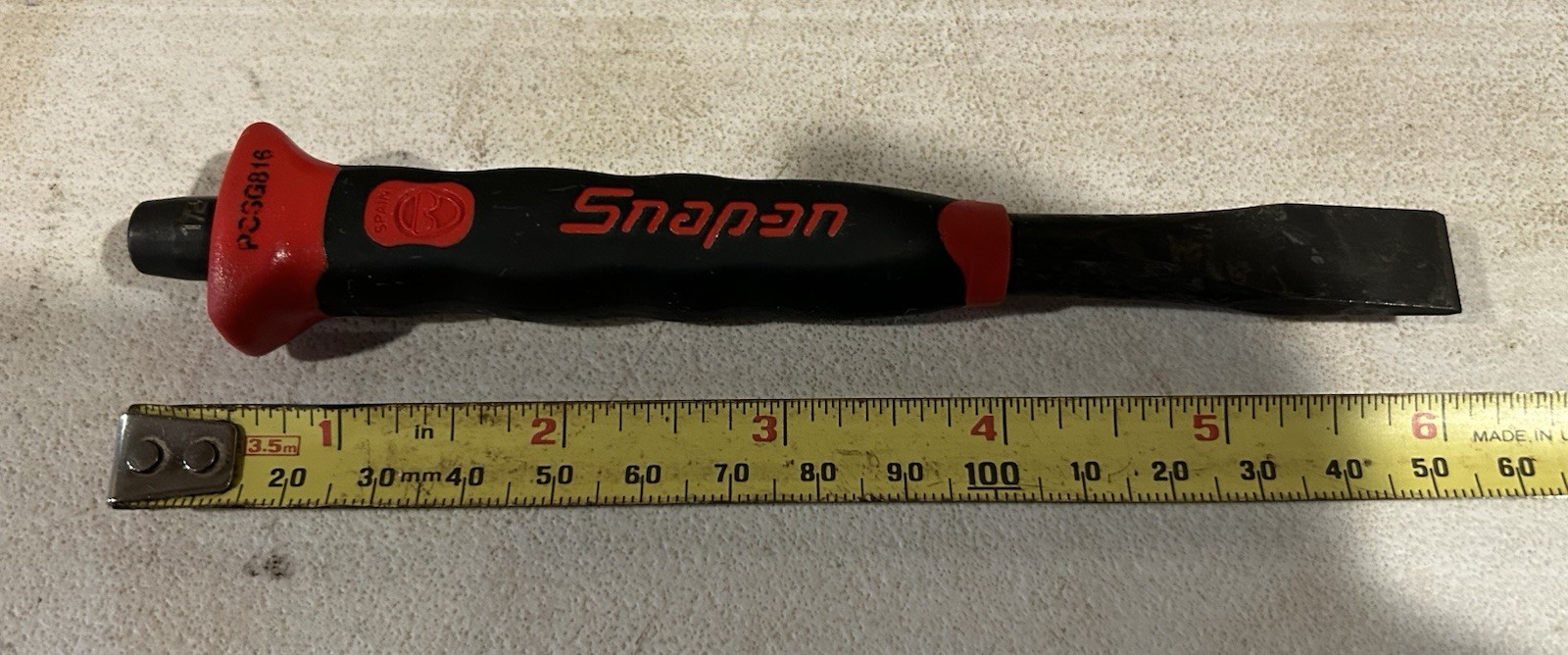 NOS. Snap-on Tools Soft Grip 1/2″ Flat Edge Chisel PCSG816R RED