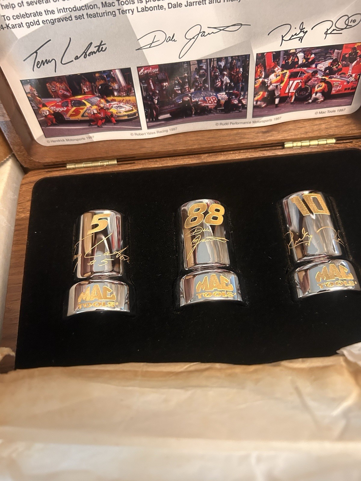 Mac Tools 24k Gold Filled Limited Edition Racing Socket Set NASCAR 1997 SC185TER