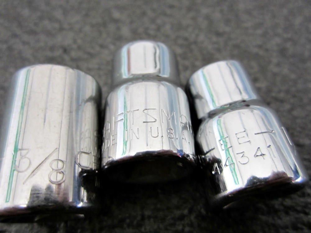 Vintage Craftsman 3/8″ Drive SAE 8pt Sockets 8 Point Made in USA