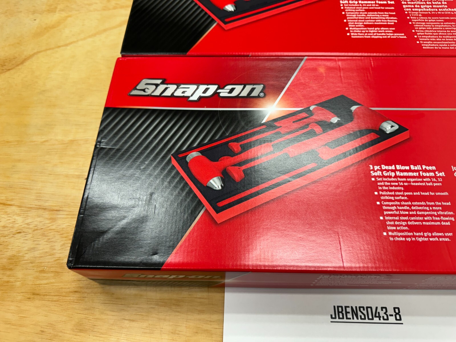 Snap-on Tools NEW RED 6pc Soft Grip DeadBlow Steel Face Hammer Master Foam Sets