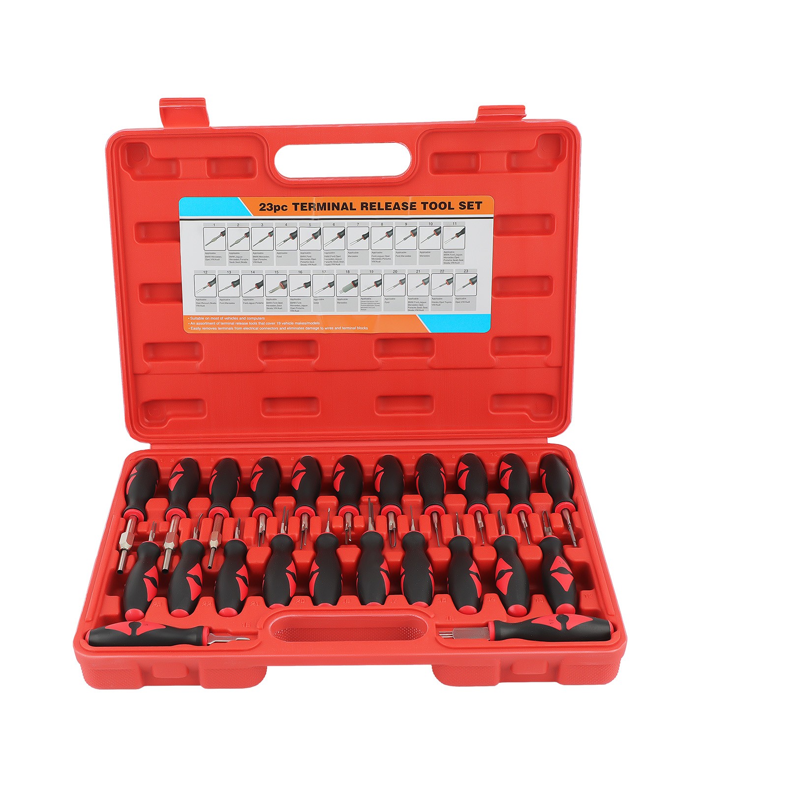 23x Wire Terminal Connector Release Tool Remover Crimp Pin Extractor for Audi VW