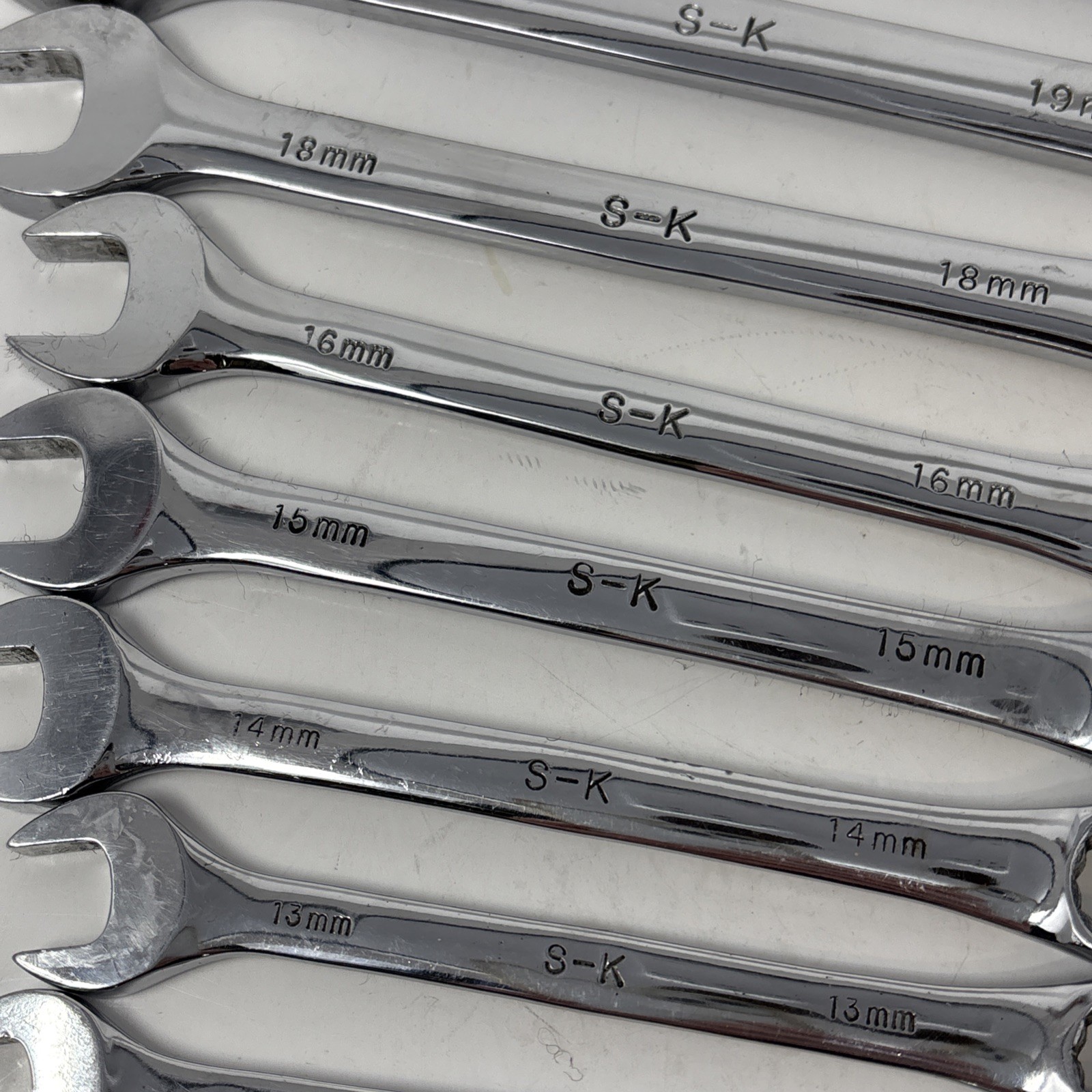 SK S-K Tools 14 Pcs Metric Combo Wrench Set SuperKrome Polished 7MM to 22MM READ