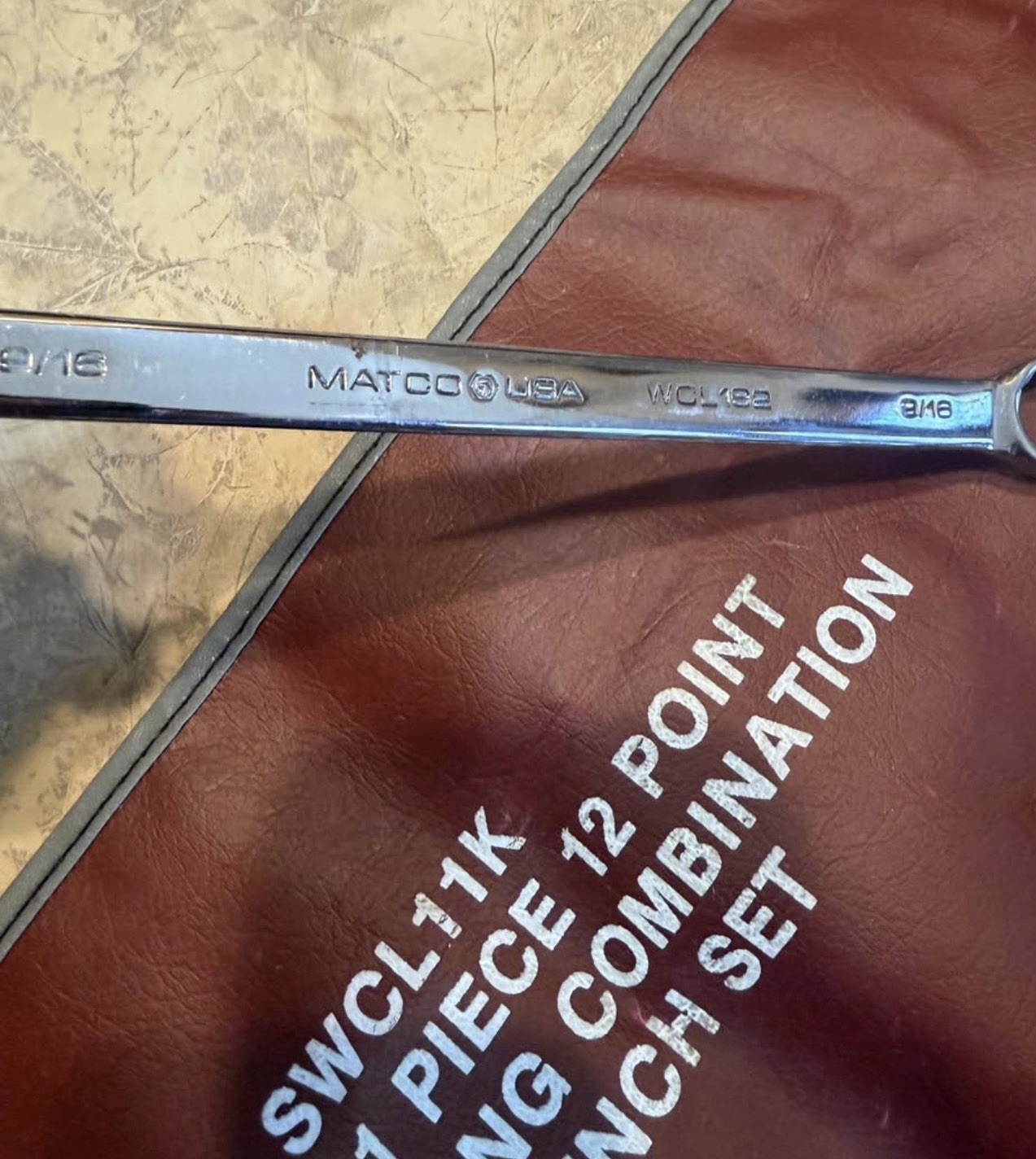 Matco 11pc long combination wrench Set SWCL11K 1/4”- 7/8”. WCL