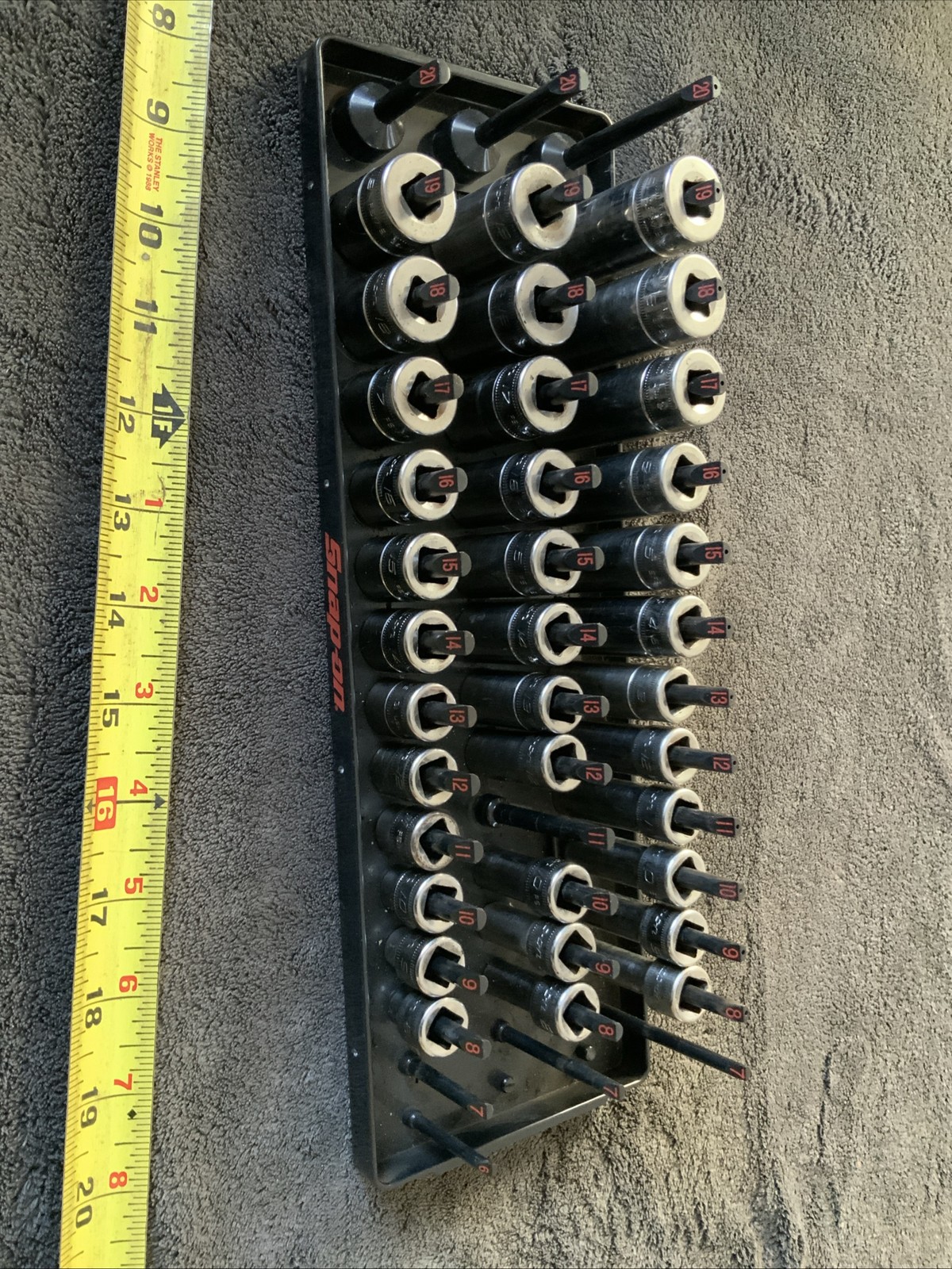 Snap On 3/8” Drive Shallow, Semi Deep And Deep Socket Sets, Missing 1….8-19mm…..