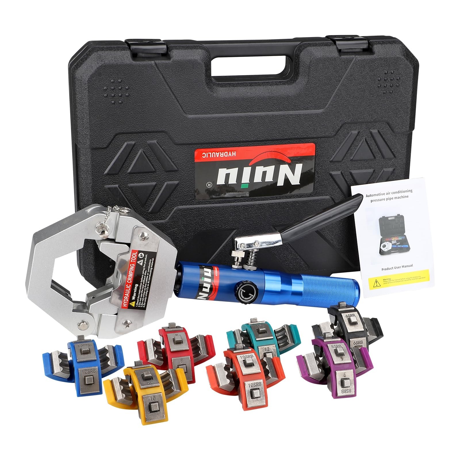Nuiu FS-7842A Hydraulic Hose Crimper Kit – 8T 17 inches x 12.6 inches, Blue