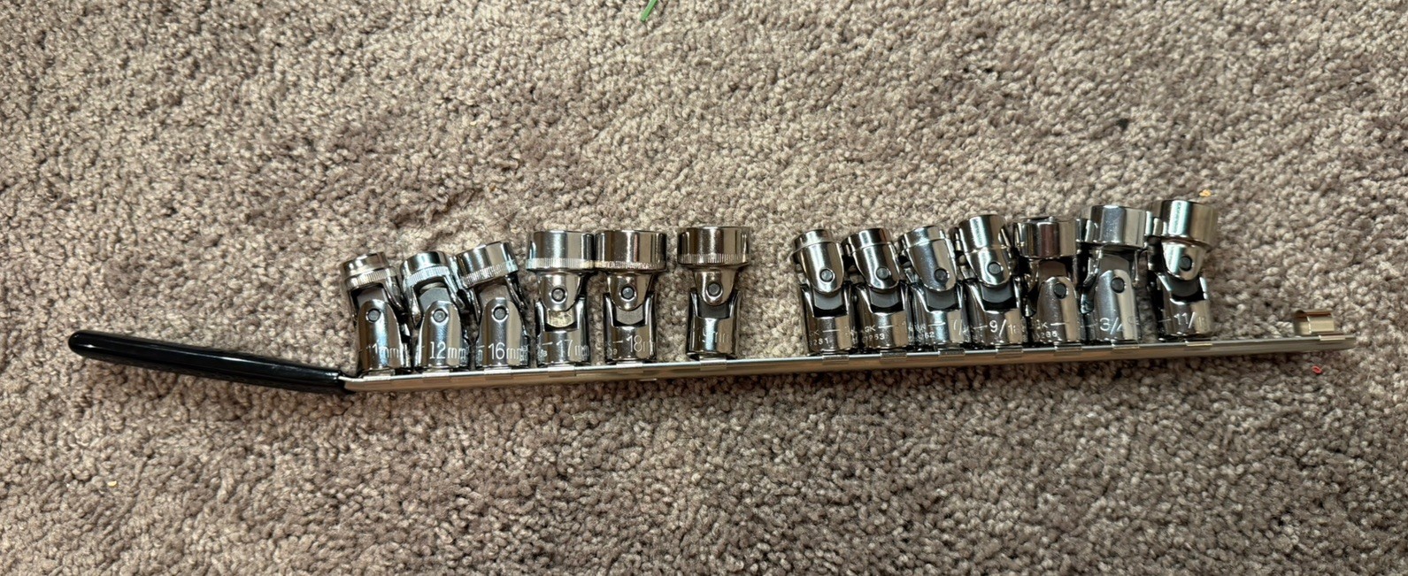 Craftsman 3/8” dr. 13 pc. Universal Swivel Sockets with Rail. Part#s in Desc.