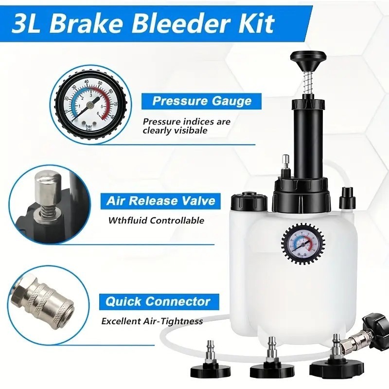 3L Brake System Clutch Fluid Pressure Bleeder Bleeding Device Kit Car Bleed Tool