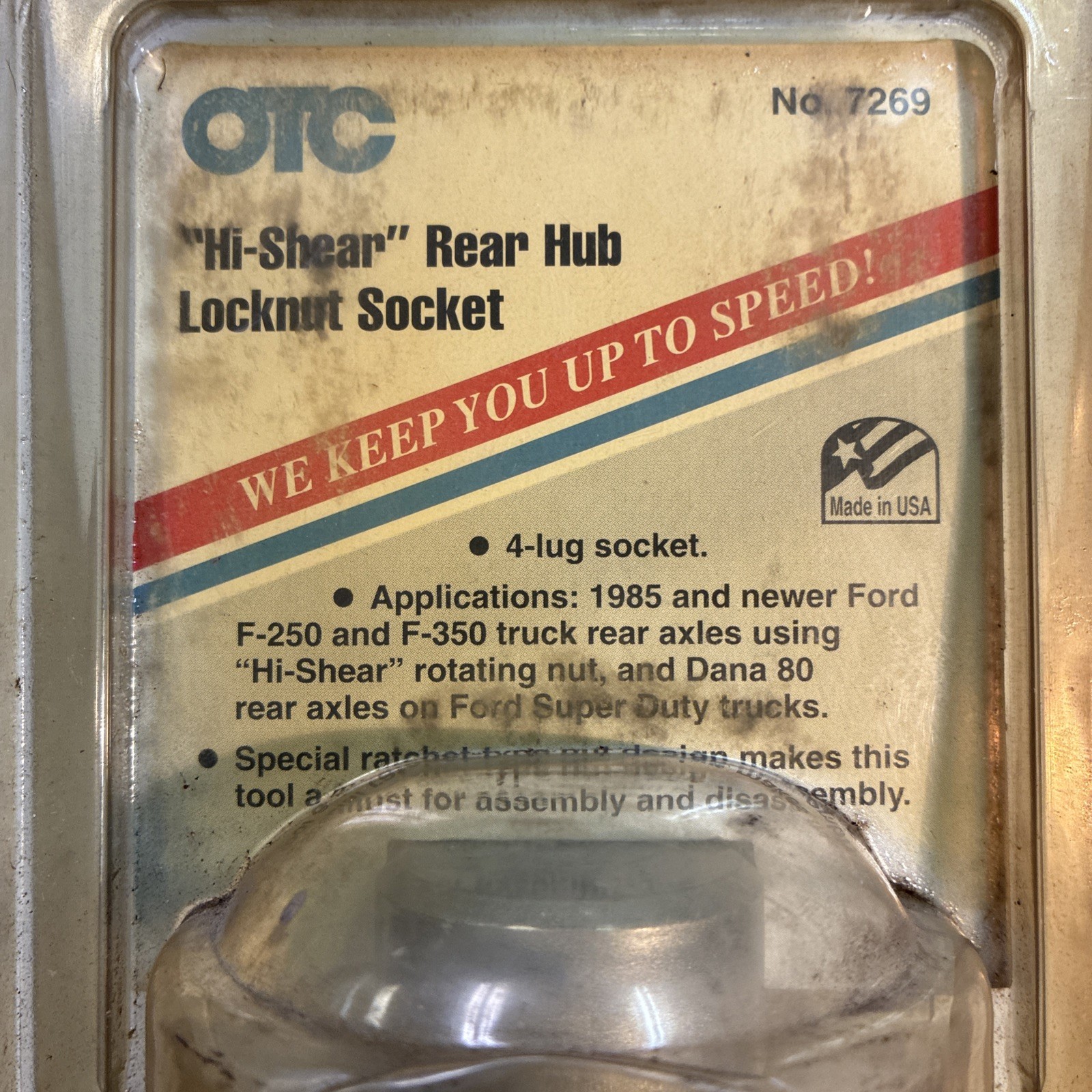 OTC 4-lug Socket Hi-shear Rear Hub Locknut Socket. No. 7269