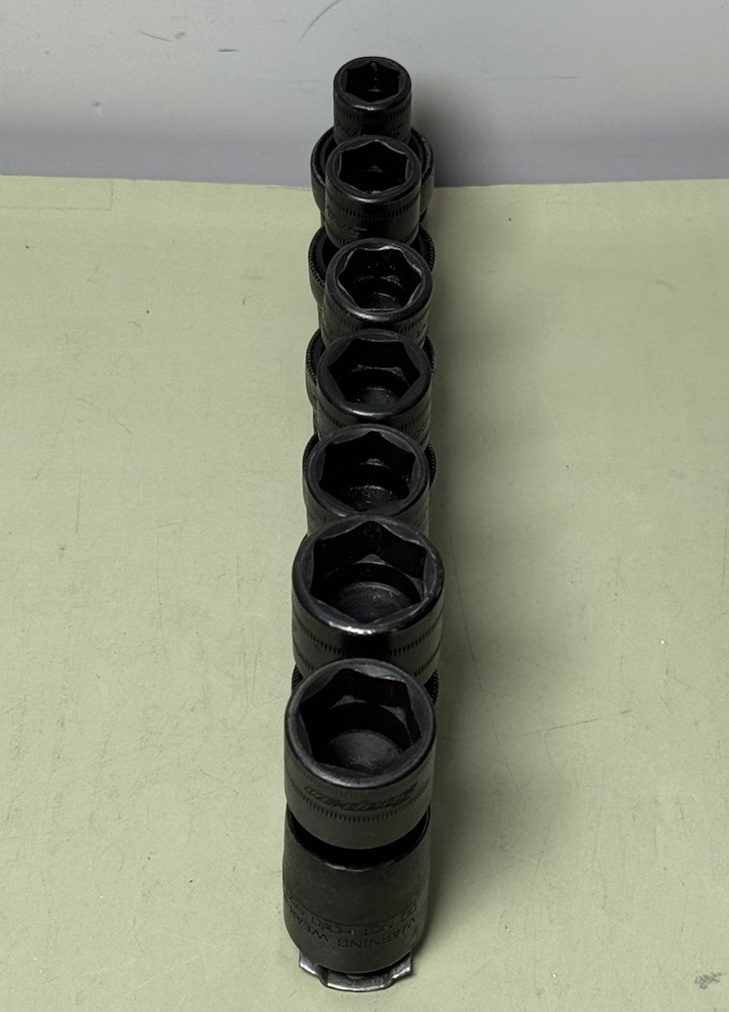 Snap-On 207IPFM 7 Piece 3/8″Dr 6Pt Metric Shallow Impact Swivel Socket Set