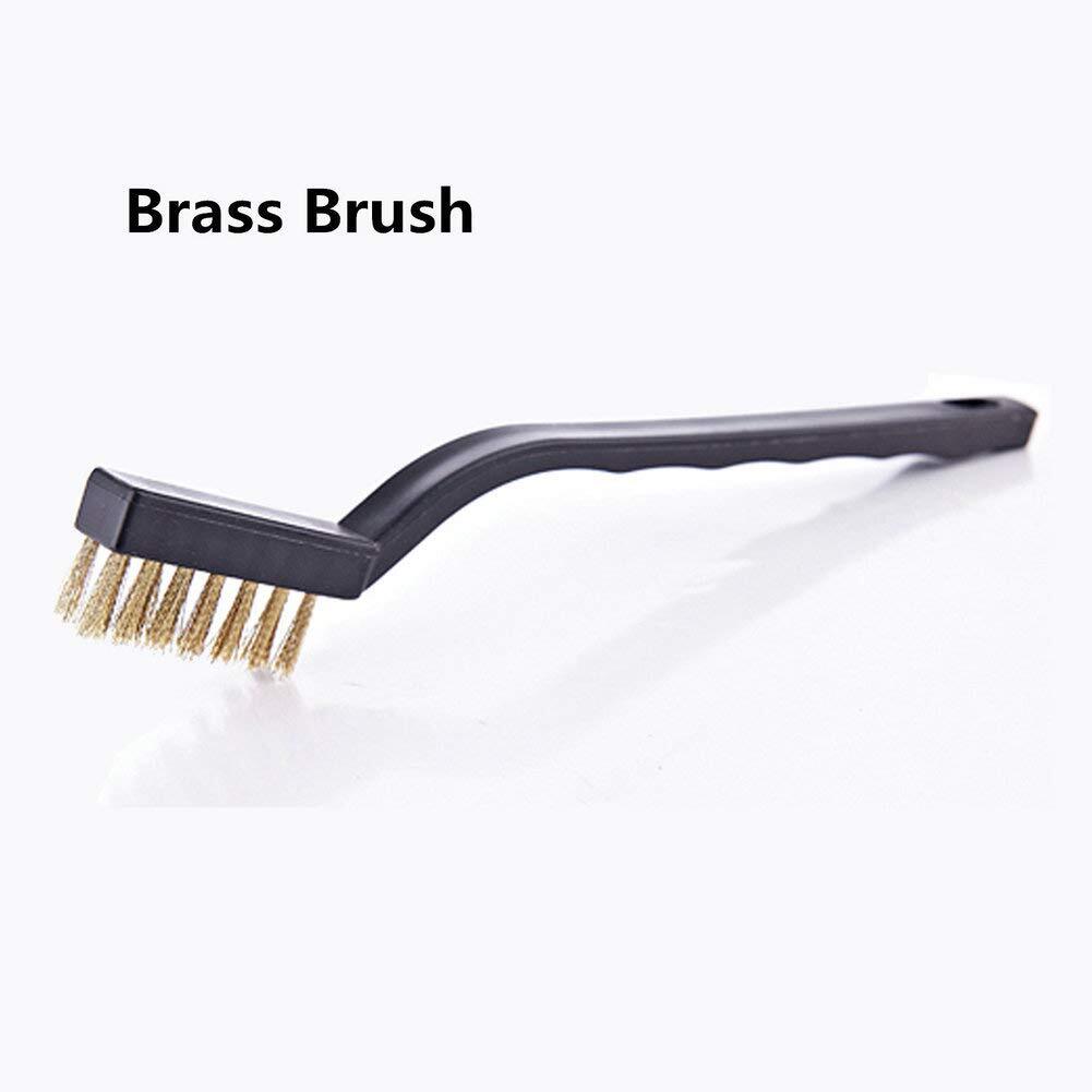 12PCS Mini Wire Brushes, Stainless Steel & Brass Brush Set, Curved Handle…