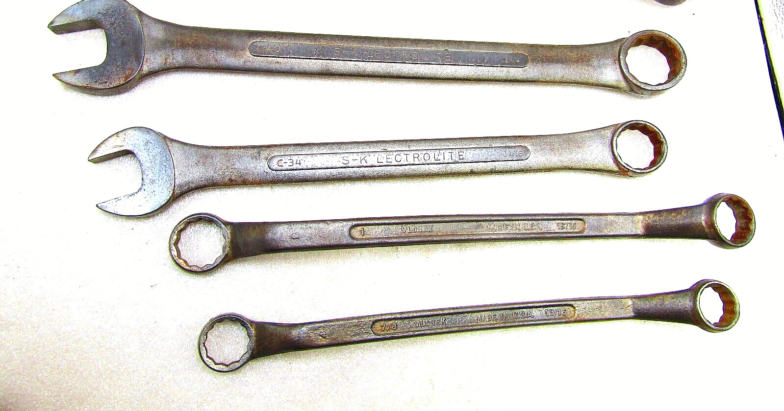 Combination SAE wrench assortment, 4 pieces inc. S-K