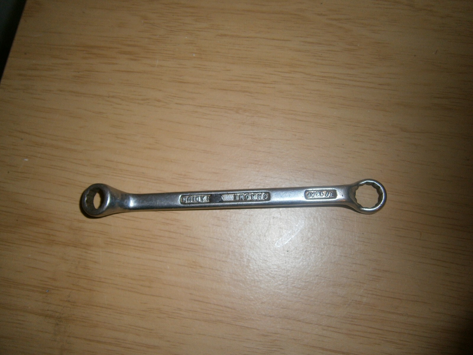 Vintage silver tone spanner. 3/8AF 7/16 AF (E6a)