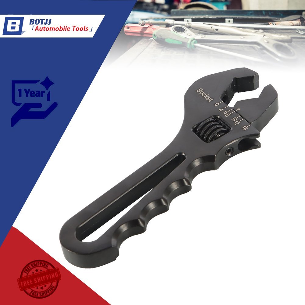 3AN-16AN Black Adjustable Wrench Aluminum Tool Spanner for Hose End Fitting
