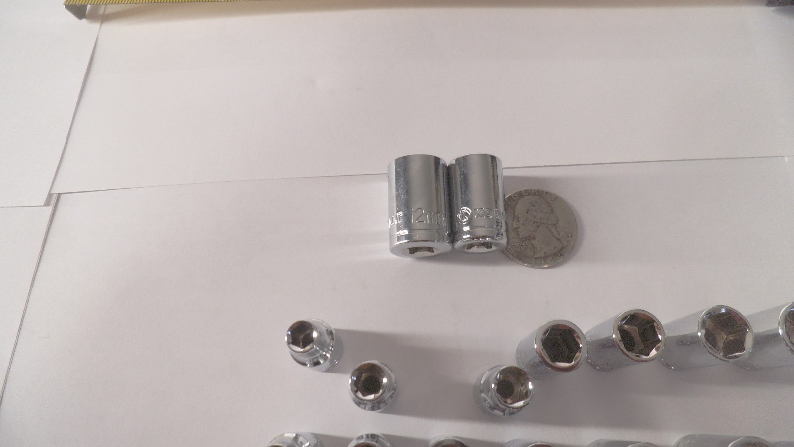 16 pcs Kobalt 1/4 drive 6pt shallow SAE + MM sockets sizes 3/16 to 7/16, 5 to 12