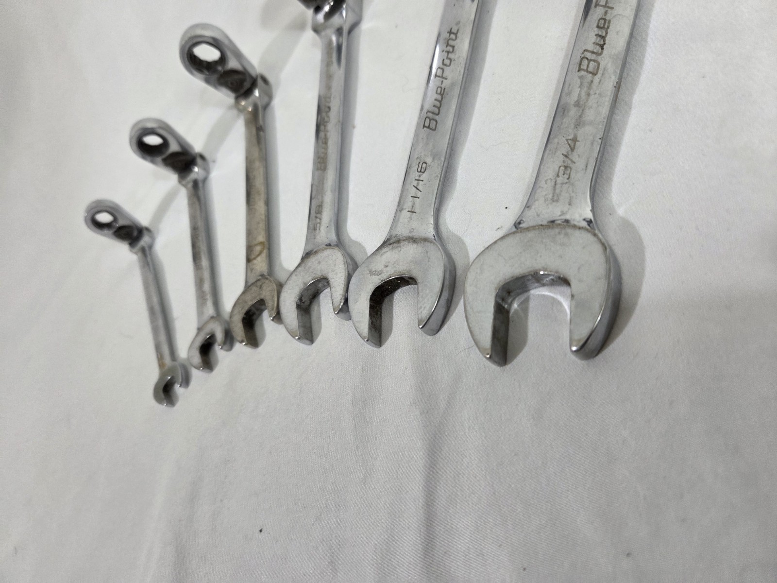 BLUE POINT 6 PC 6 Pt Standard SAE Flex Head Ratcheting Box Wrenches 5/16 To 3/4