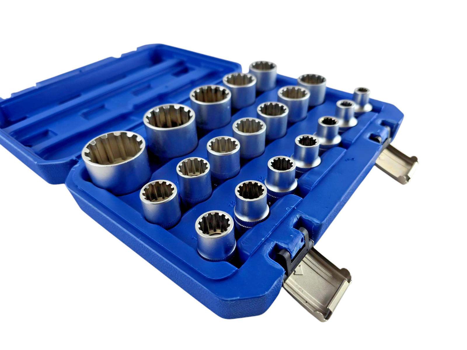 1/2″ Drive 19-Piece Metric Spline Socket Set with Storage Case