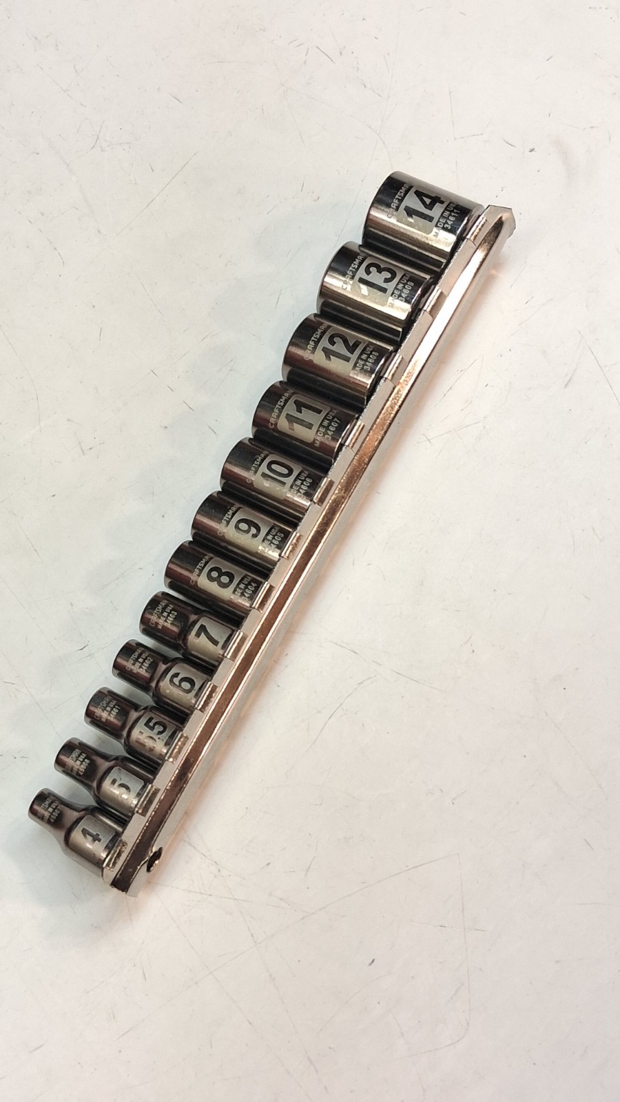 CRAFTSMAN EASY READ 12 PIECE 1/4″ DRIVE 6 POINT METRIC SOCKET SET 4MM-14MM *USA*