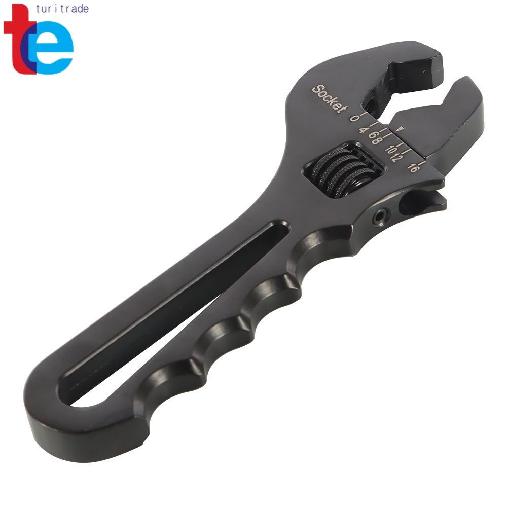Black Adjustable Wrench Aluminum Tool Spanner For Hose End Fitting 3AN-16AN