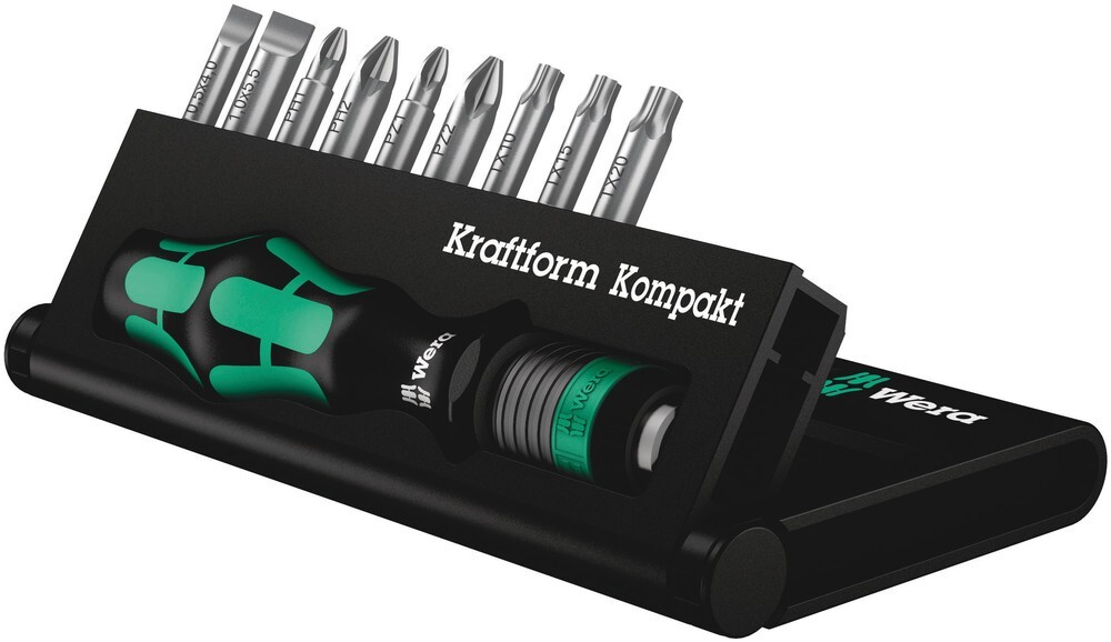 Wera Kraftform Kompakt 10 Pcs Rapidaptor Compact Screwdriver Set 05056653001