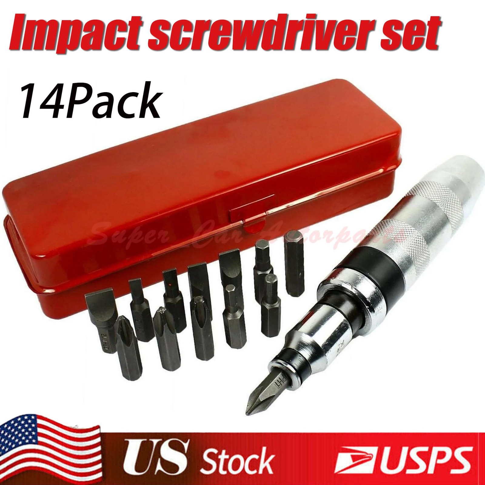 Heavy Duty Impact Driver Set 14Pcs 1/2″ Drive Screw Remover Tightener Reversible