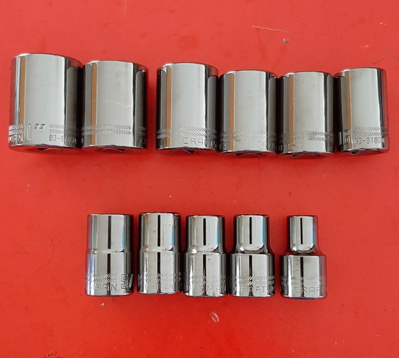 New Craftsman OVERDRIVE 1/2″ Drive SAE 11pc Shallow Socket Set 3/8″ to 1″ 6pt