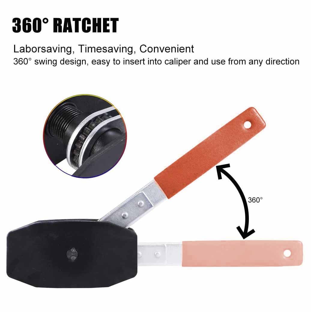 Car Ratchet Brake Piston Wrench Spreader Caliper Pad Install Tool Press Portable
