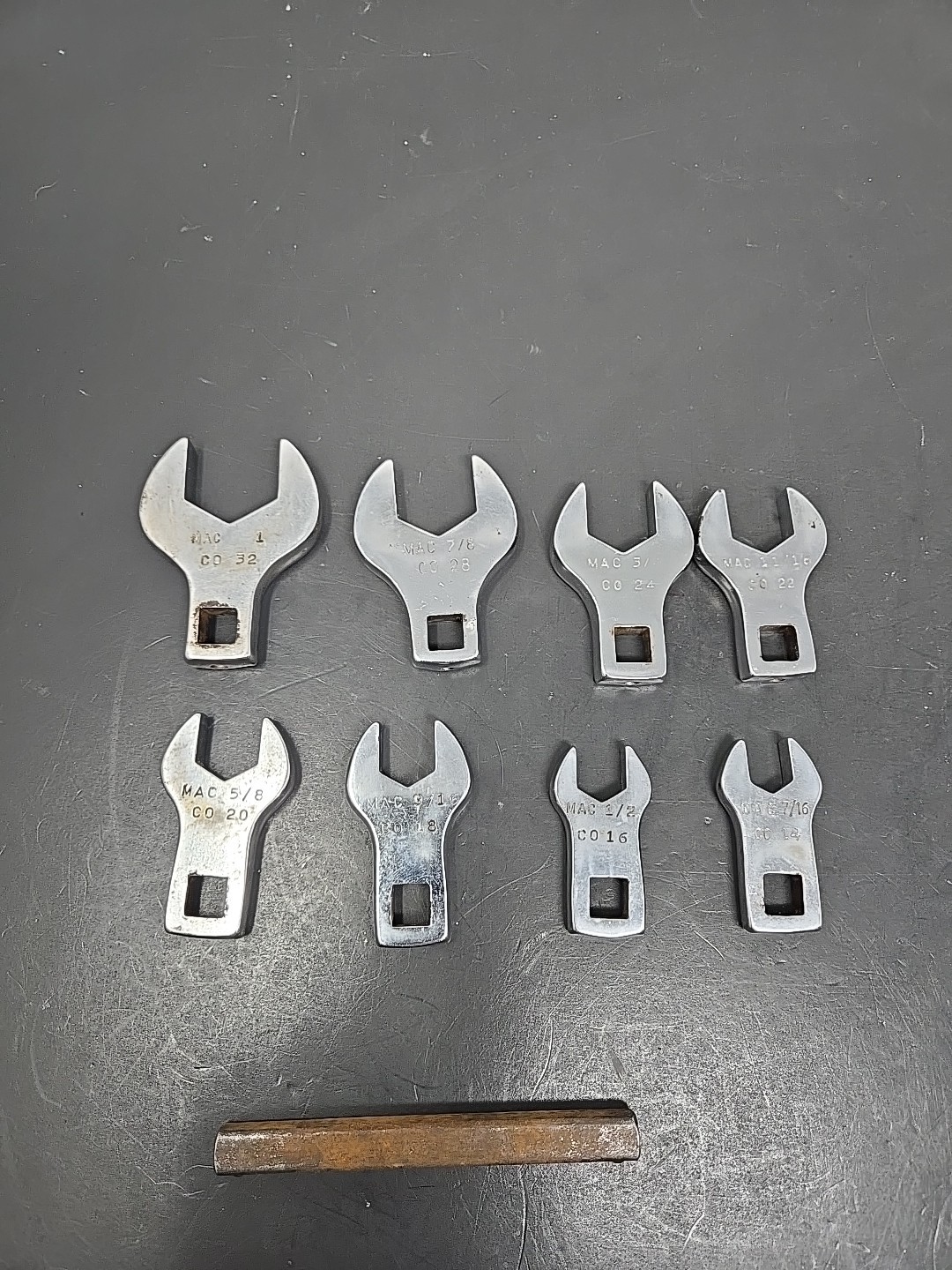MAC TOOLS 8 Piece Crowfoot Wrench Set 1″ To 7/16, Co32 – Co14!