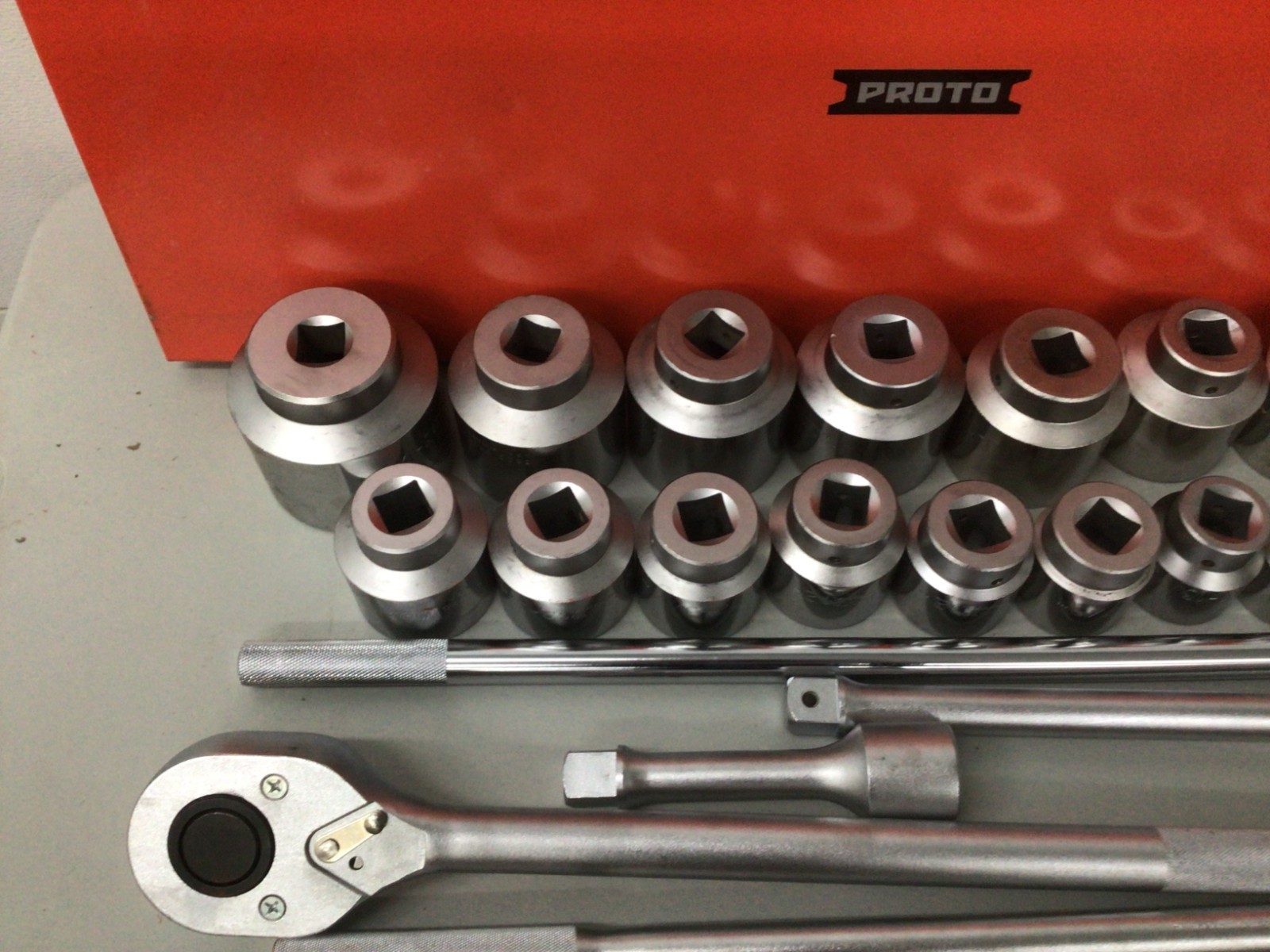 PROTO Socket Set: 1 in Drive, 12-Point, SAE, 1 1/2 in to 3 1/2 in, J57102A